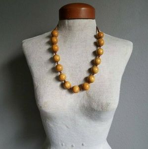 Vintage BOHO Wooden Bead Necklace