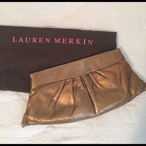 Bronze leather Lauren Merkin clutch