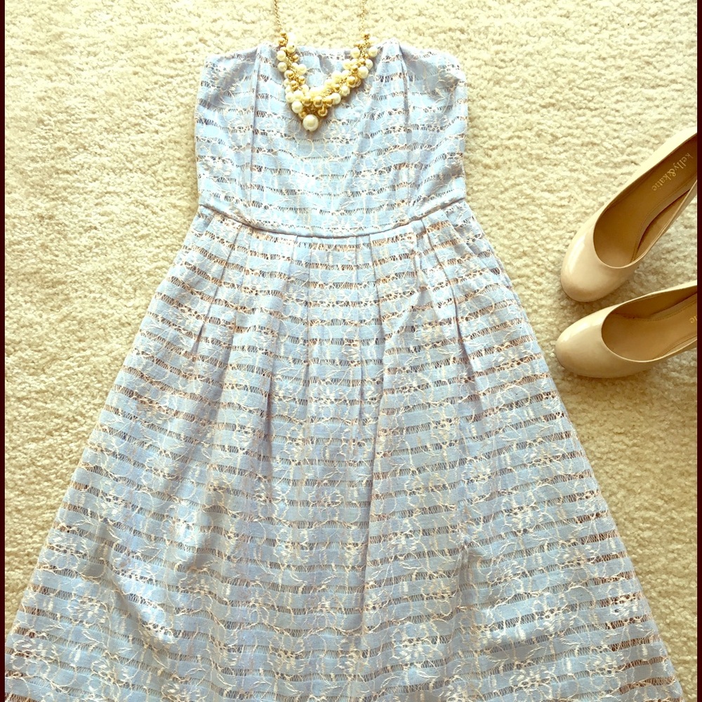 Blue lace dress