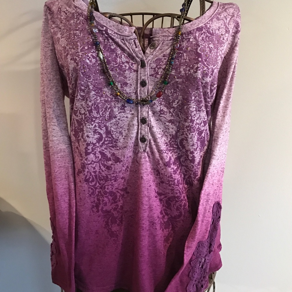 Women's Maurice's Plus Size 1 Purple Ombré Shirt!