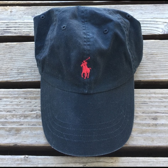 Polo Ralph Lauren Accessories - Black Polo Hat with Red Logo