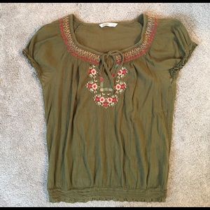 Old Navy Olive linen top Size S