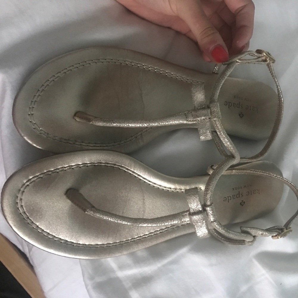 Kate Spade gold bow sandals