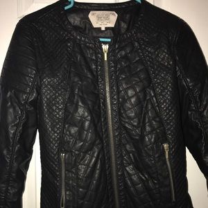 Fitted ZARA moto leather jacket
