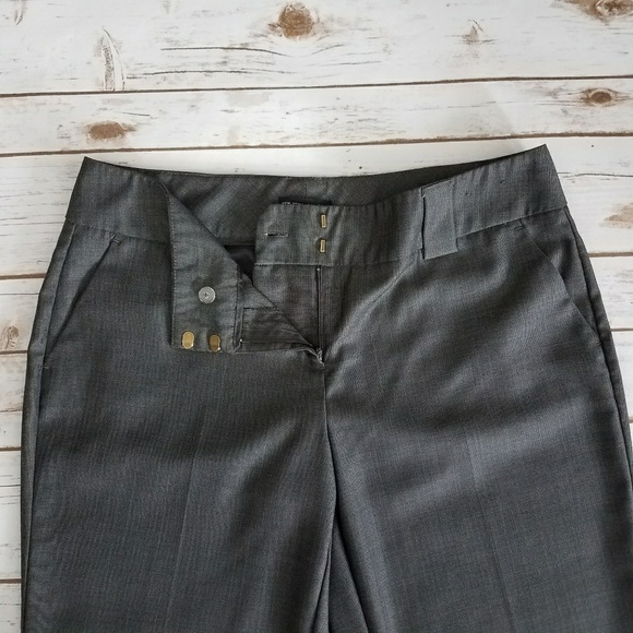 {NY & Co} Charcoal Gray Straight Leg Pants-12 - Picture 4 of 7