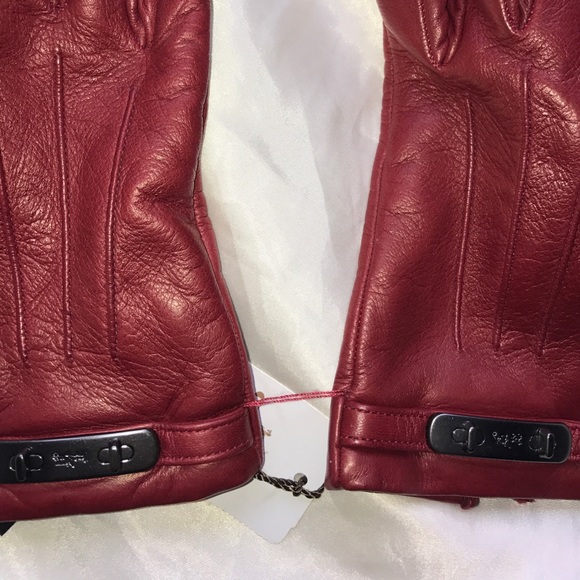 COACH NWT Red Leather Gloves - Picture 5 of 5