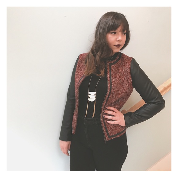 Willi Smith Jackets & Blazers - Willi Smith Red and Faux Leather Jacket