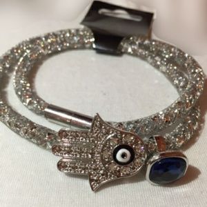 Magnetic mesh with crystal necklace/bracelet