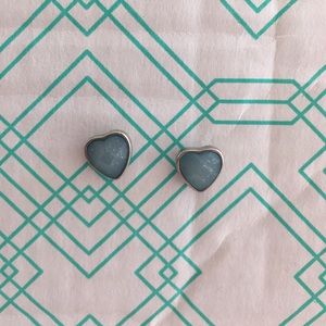Light blue hart glitter earrings