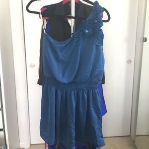 Forever 21 teal one shoulder dress in medium