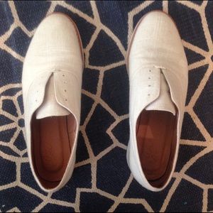 Joie White Linen Oxfords