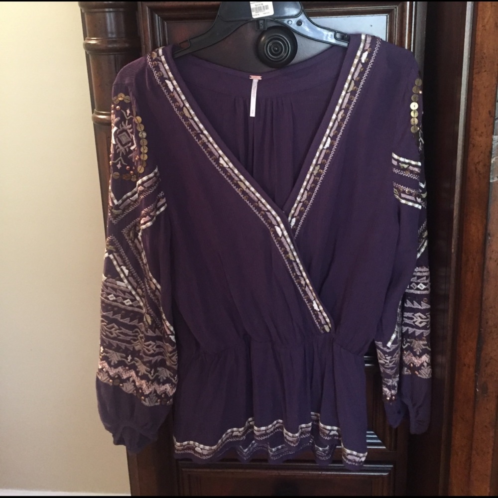 Free People Beaded Blouse/Top