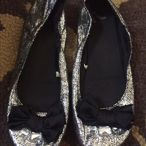 Silver and Black Flats