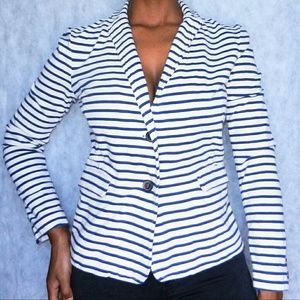 J.Crew Navy Striped Blazer; Size S