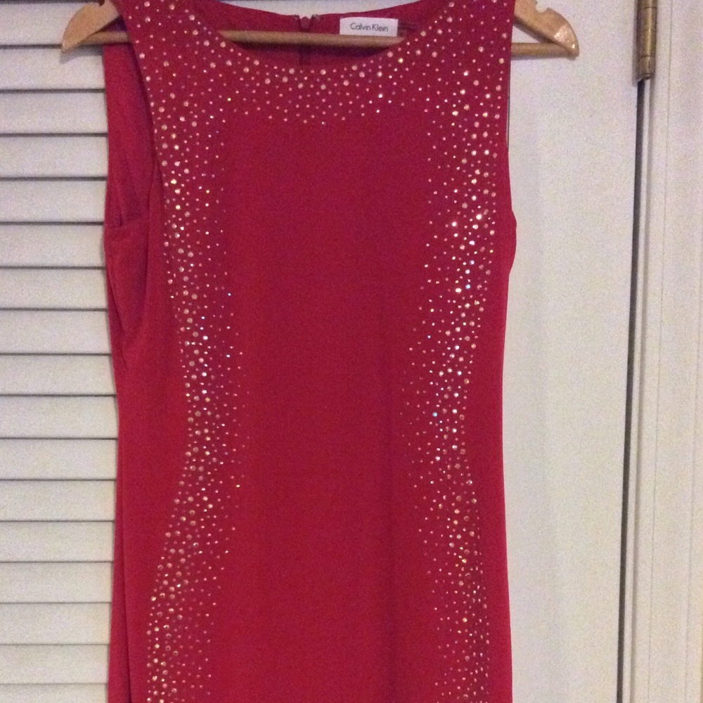 Get attention in this dress. Sparkly and red.