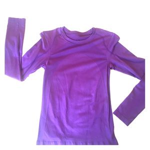 Bright purple long sleeve workout top