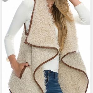 Open front faux fur vest