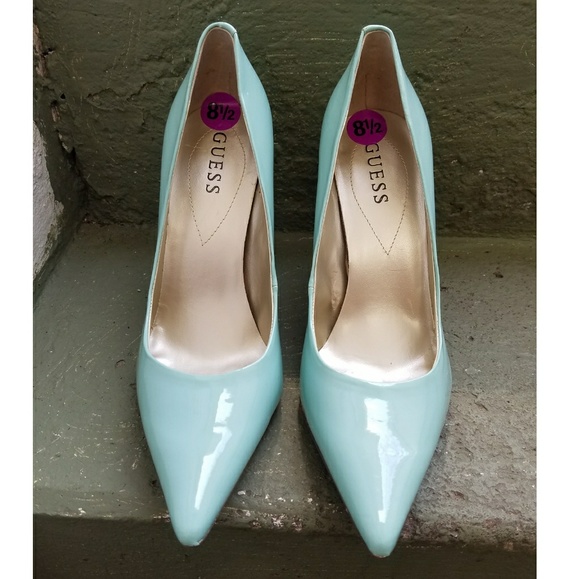GUESS Mint/Light Green Coral Heels Shoes Sz 8 1/2M - Picture 2 of 4