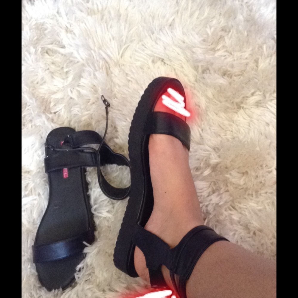 Black Platform Sandals size 9