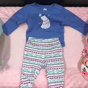 Carters polar bear long sleeved onesie w/ leggings