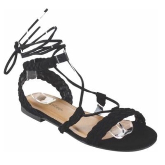 Lulus Shoes - Final Sale⚡️NWOT Black Lace Up Ankle Sandals