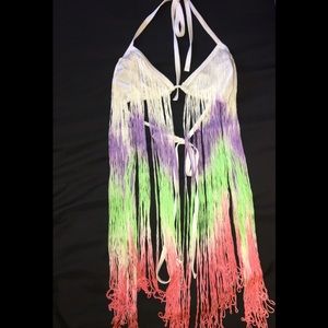 💢SOLD💢Ombré fringe bikini top