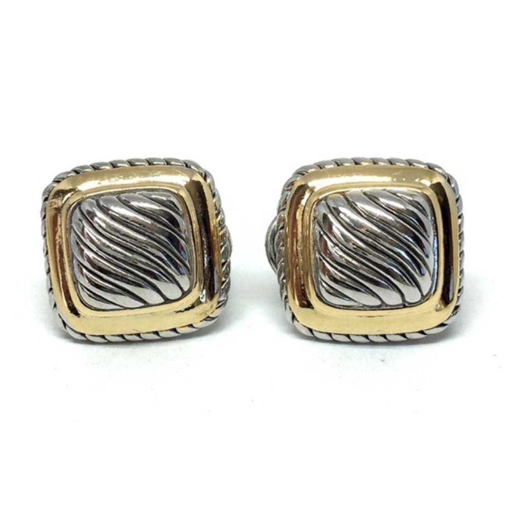 Two-Tone Post Earring - Picture 2 of 7
