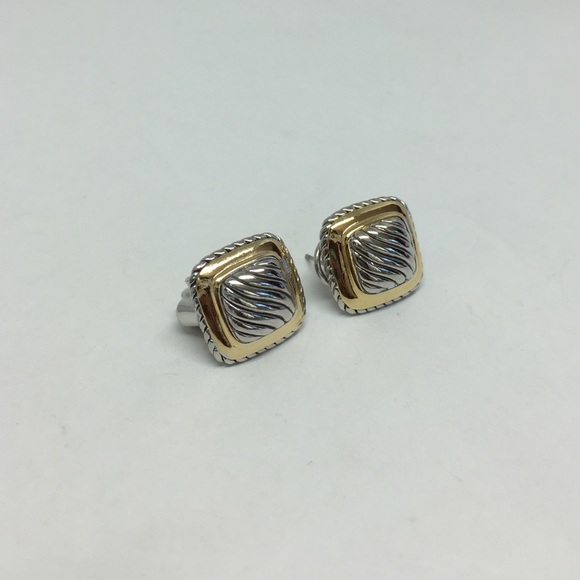 Two-Tone Post Earring - Picture 3 of 7