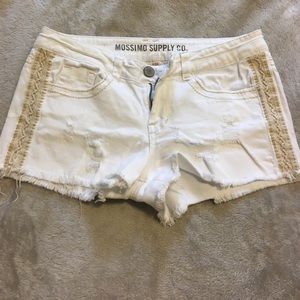 White jean shorts