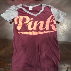 Pink t maroon gray pink