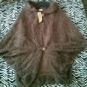 Express Brown Fuzzy Shaw