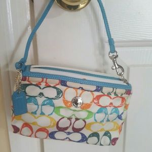 Coach multi-colored wristlet