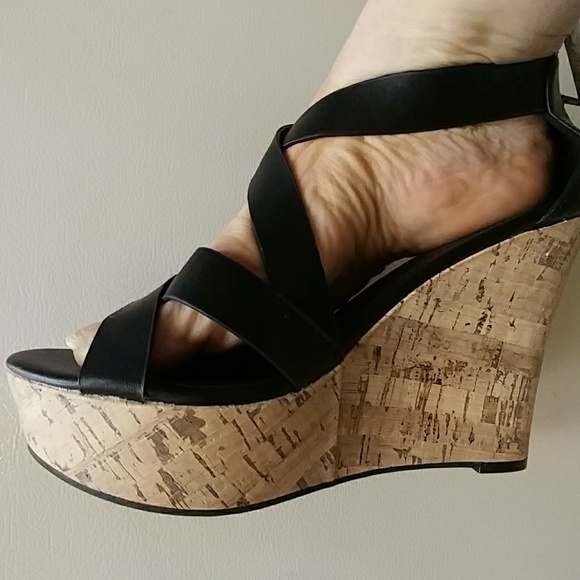 Express Shoes - New Express black wedge sandal shoes size 9