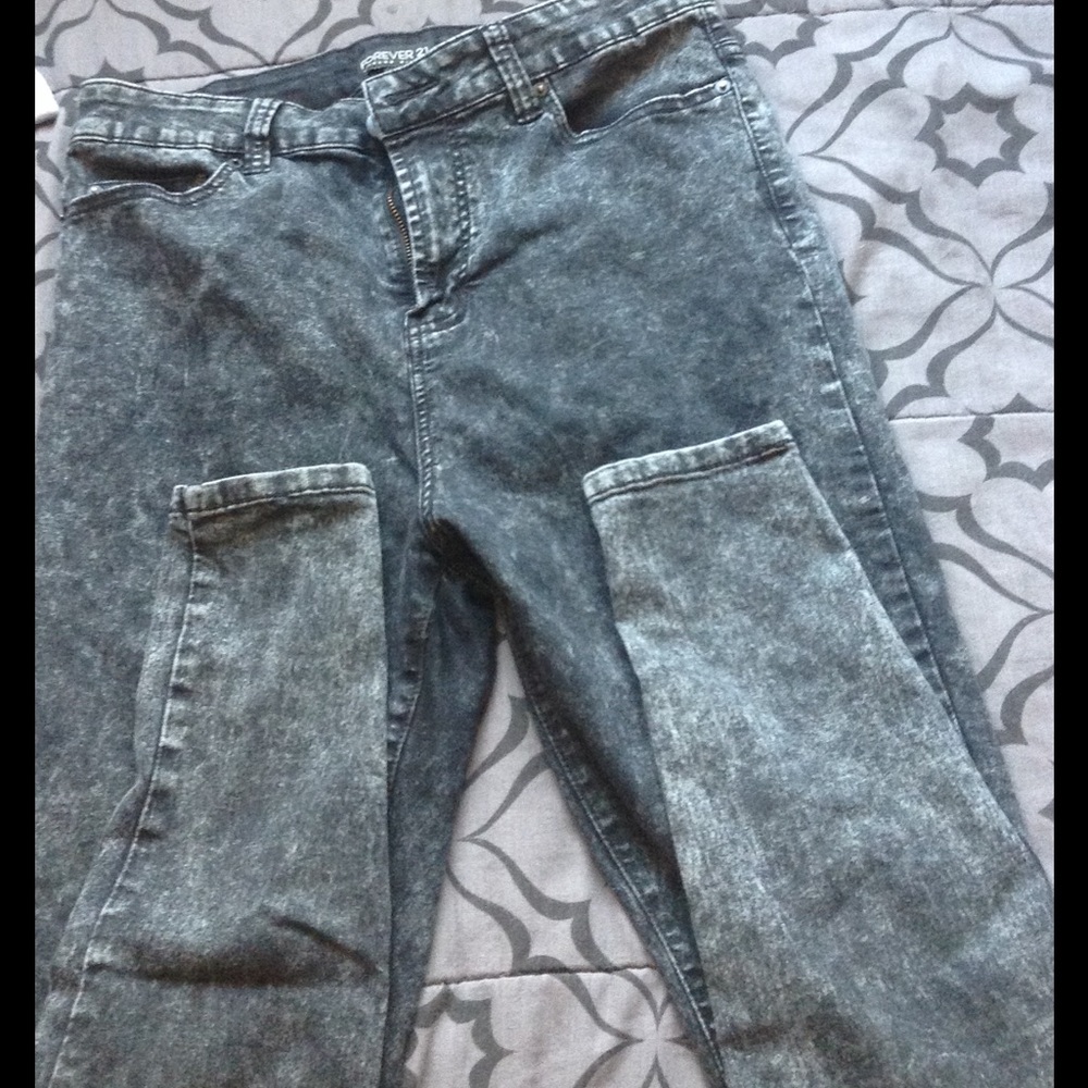 High waisted Acid Washed Skinnies Size 14
