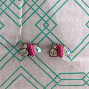 Pretty diamond and pink gem earrings