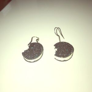 Sparkly Oreo Cookie Earrings