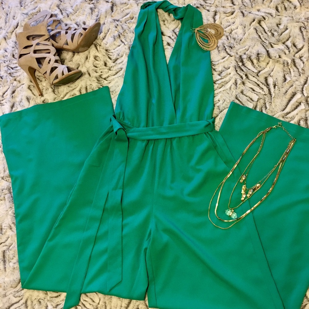 Green Wide Leg Jumpsuit