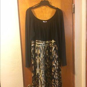 Peasant Bodice with Print Bottom Dress