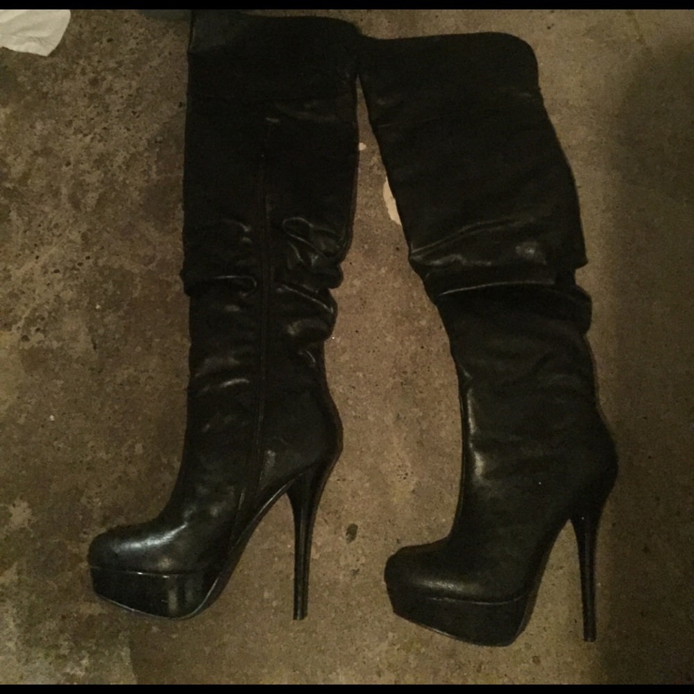 Black knee high boots
