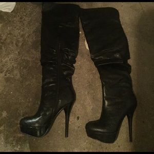 Black knee high boots