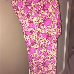 Lularoe TC leggings pink floral