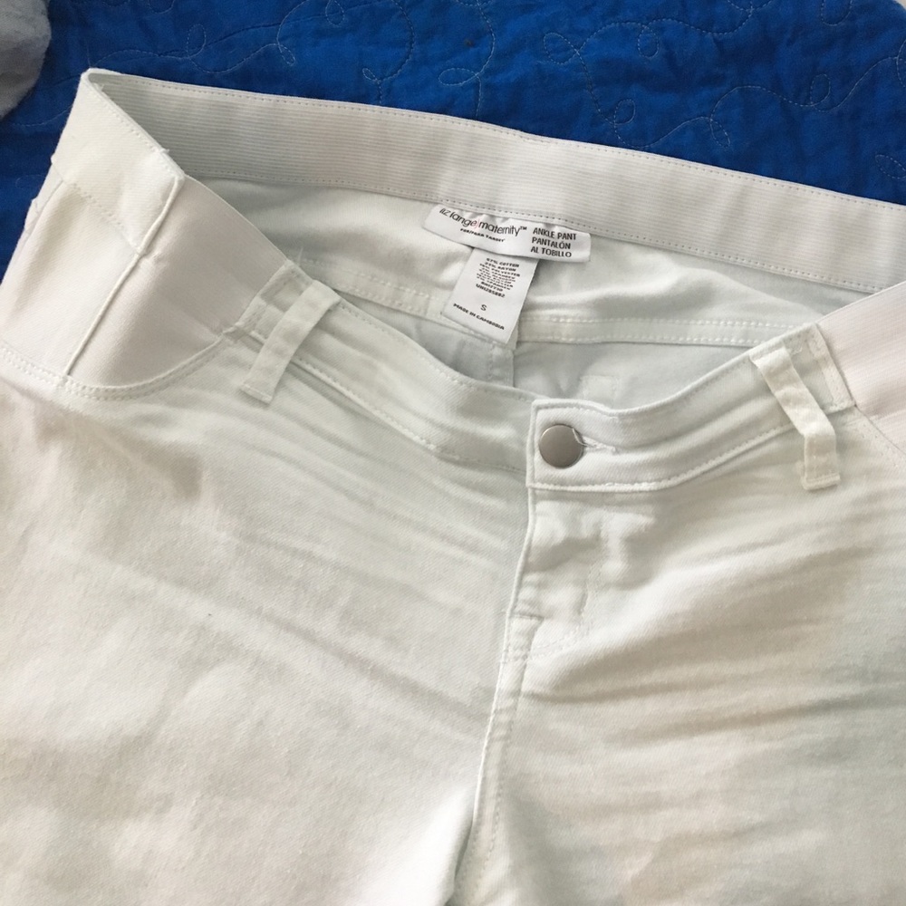 Maternity ankle length white jean