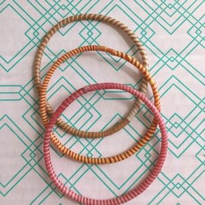 Three unique rubber bracelets