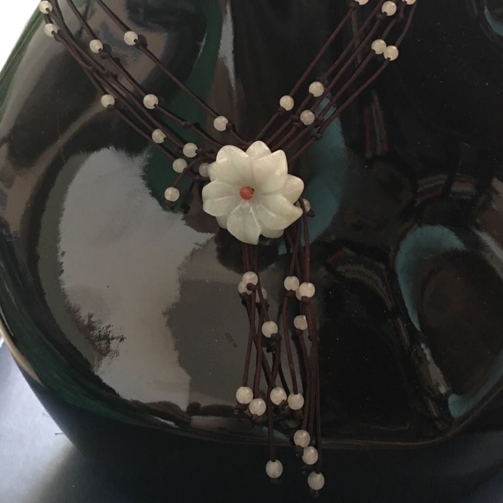 Lovely Chinese Carved Stone Necklace