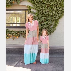 Mommy daughter matching maxi dress