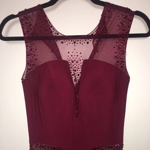 Gorgeous burgundy long mermaid style dress