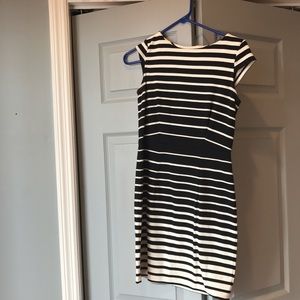 Loft 0P black and white dress