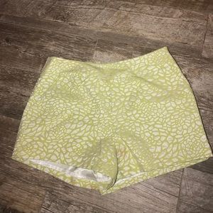 Cute green and white printed shorts!