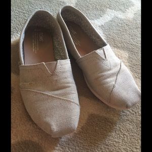 Gently used sparkly burlap TOMS