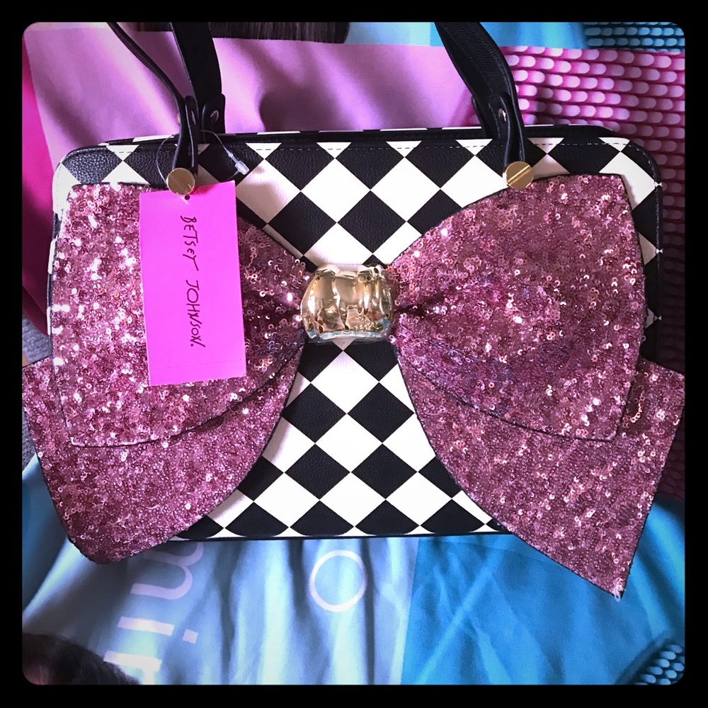 BETSEY JOHNSON LARGE BOW SATCHEL - Picture 1 of 5